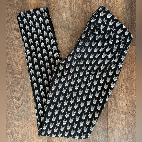 Rag & Bone For Barneys Black White Arrow Stretch Leggings Jeans Pants Women’s 24 - Picture 1 of 10